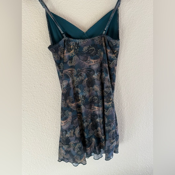 Motel Dammy Mesh Mini Dress In Tonal Blue Paisley - Picture 4 of 5